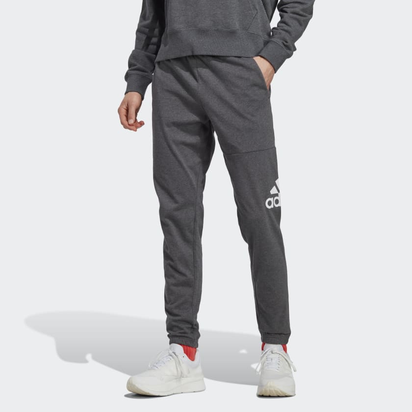 adidas Essentials Single Jersey Tapered Badge of Sport Pants  Grey  adidas  India