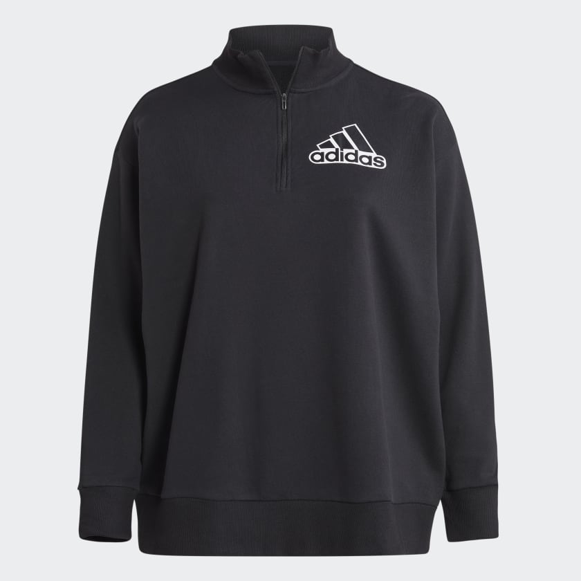 adidas Essentials Outlined Logo 1 2 Zip Sweatshirt Plus Size Black Free Shipping with adiClub adidas US