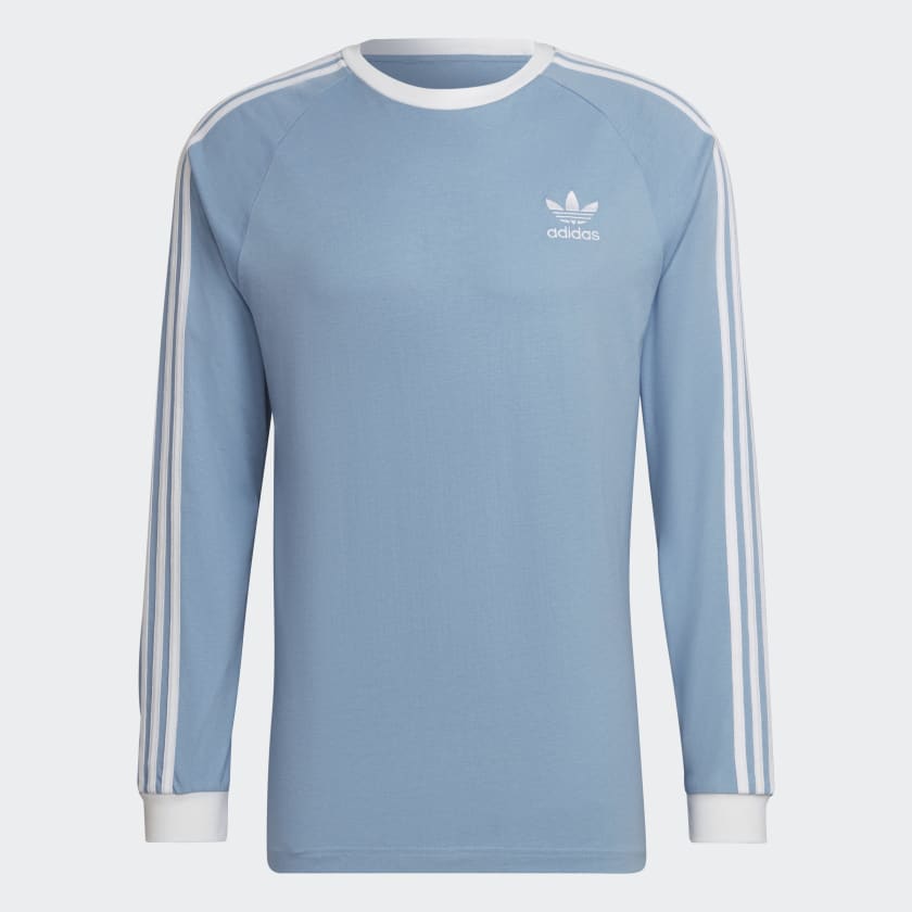 adidas Playera Adicolor Classics 3 Franjas Manga Larga Azul adidas Mexico