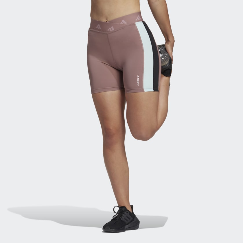 adidas Hyperglam Training Techfit Short Leggings - Purple | Women's ...