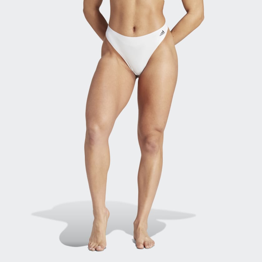 adidas Women's Micro-Stretch Seamless Thong Panties, Singles, White, Small  : : Clothing, Shoes & Accessories