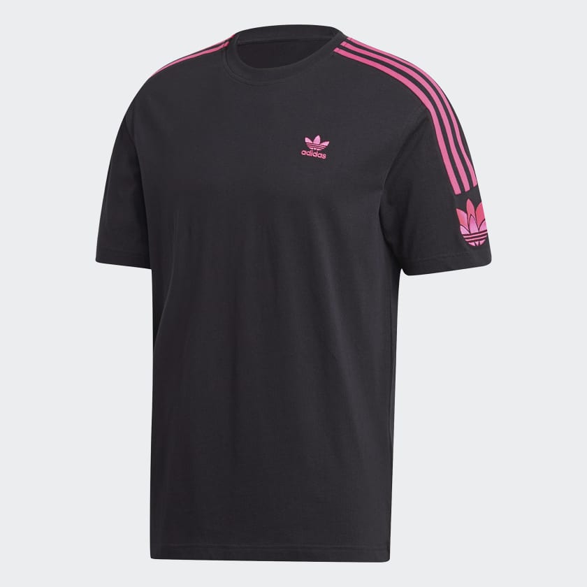 Adidas trefoil 3 stripes t shirt in red clearance