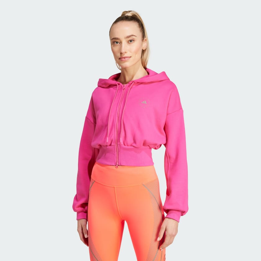 Felpa adidas con cappuccio rosa online