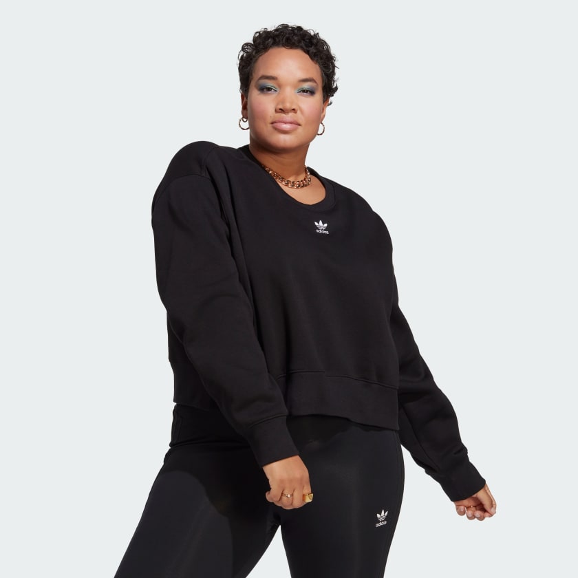adidas adicolor Essentials Sweatshirt Gro e Gr en Schwarz