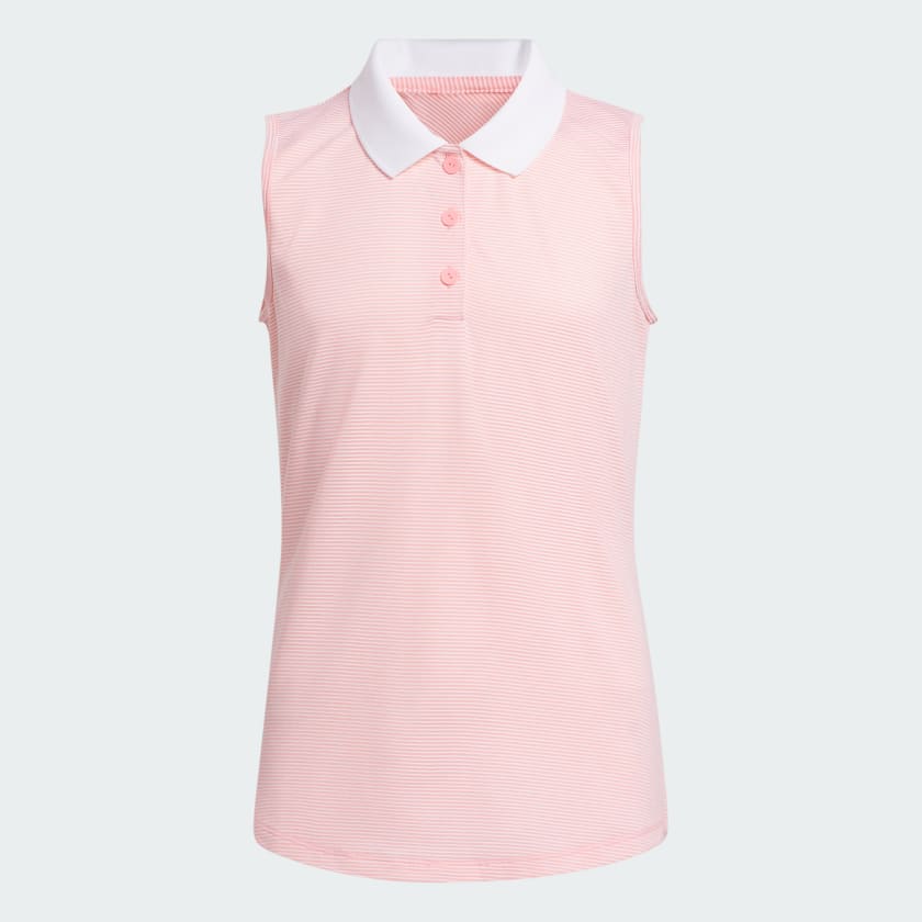 adidas Ottoman Striped Sleeveless Polo Shirt Pink Free Shipping with adiClub adidas US