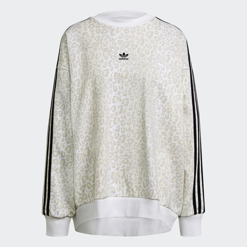 Adidas Leopard Luxe Oversized Sweatshirt Adidas Animal Print