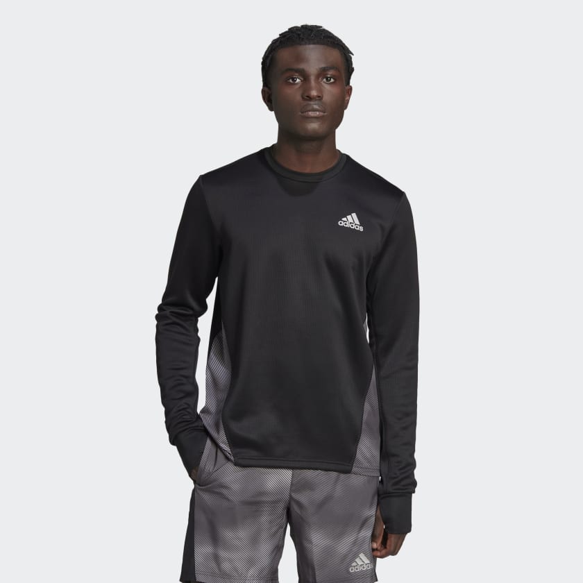 Own the Run Colorblock Sweatshirt Black Men's Running | adidas US