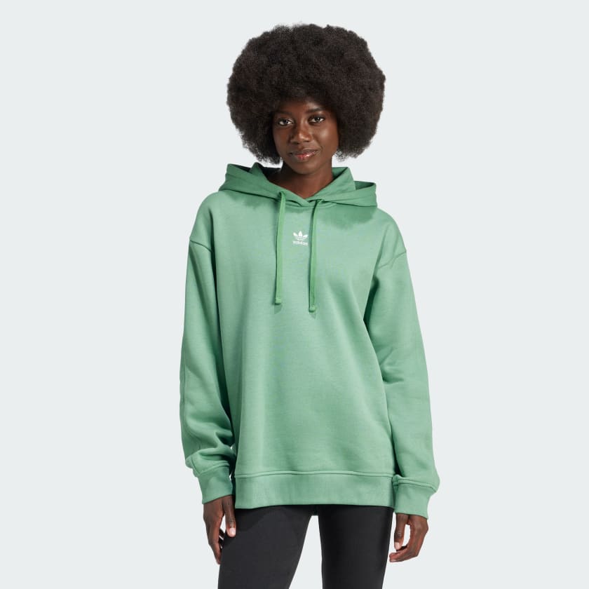 adidas Essentials Loose Fleece Hoodie Green adidas Australia
