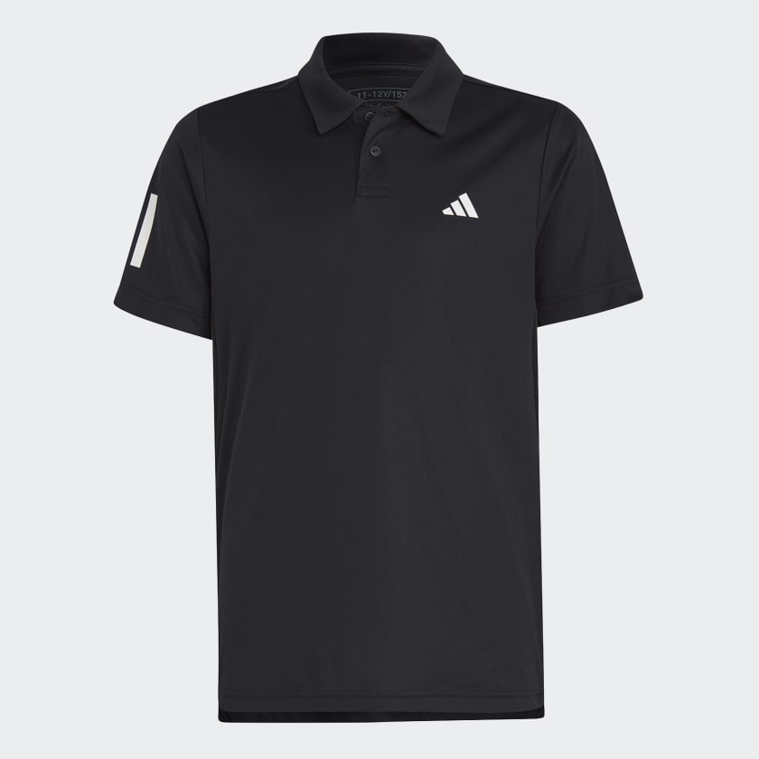 🎾 adidas Club Tennis 3-Stripes Polo Shirt - Black | Kids' Tennis ...