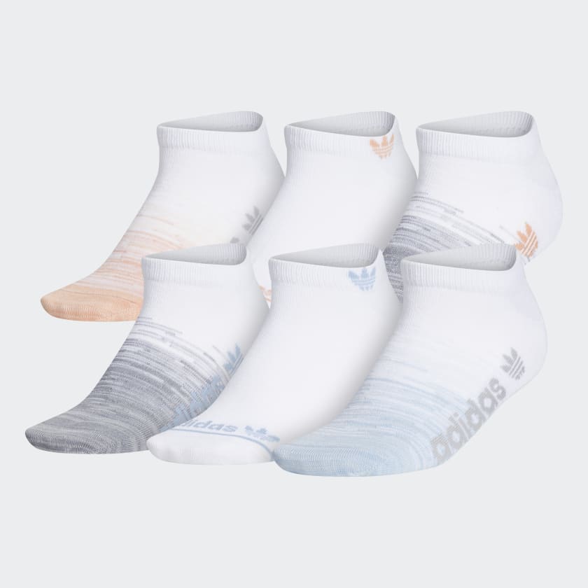 adidas Superlite Gradient No-Show Socks 6 Pairs - White | Women's ...