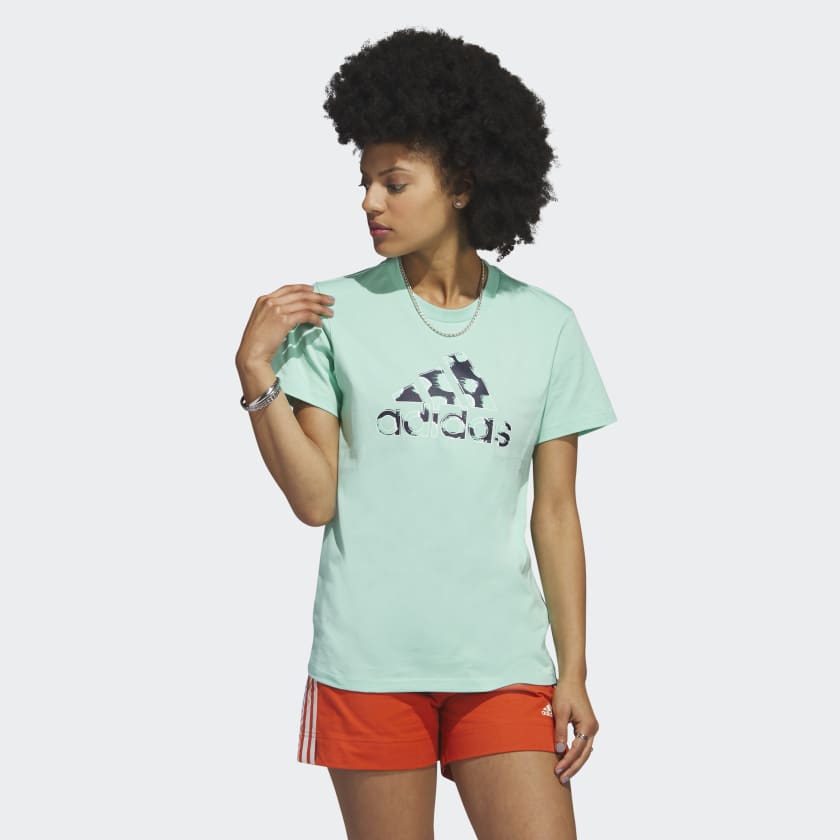 Green adidas t shirt women's on sale