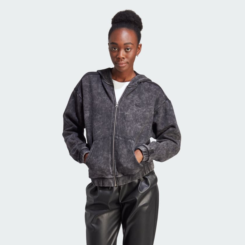 adidas ALL SZN Fleece Full-Zip Hoodie - Black, Women's Training