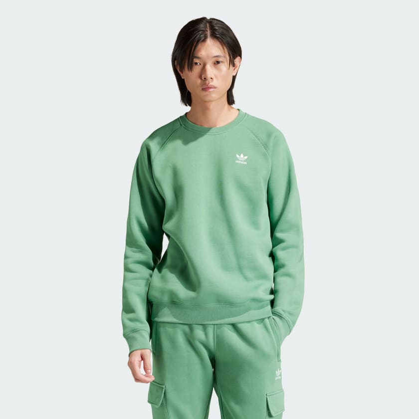 Felpa Trefoil Essentials Crewneck Verde adidas adidas Italia