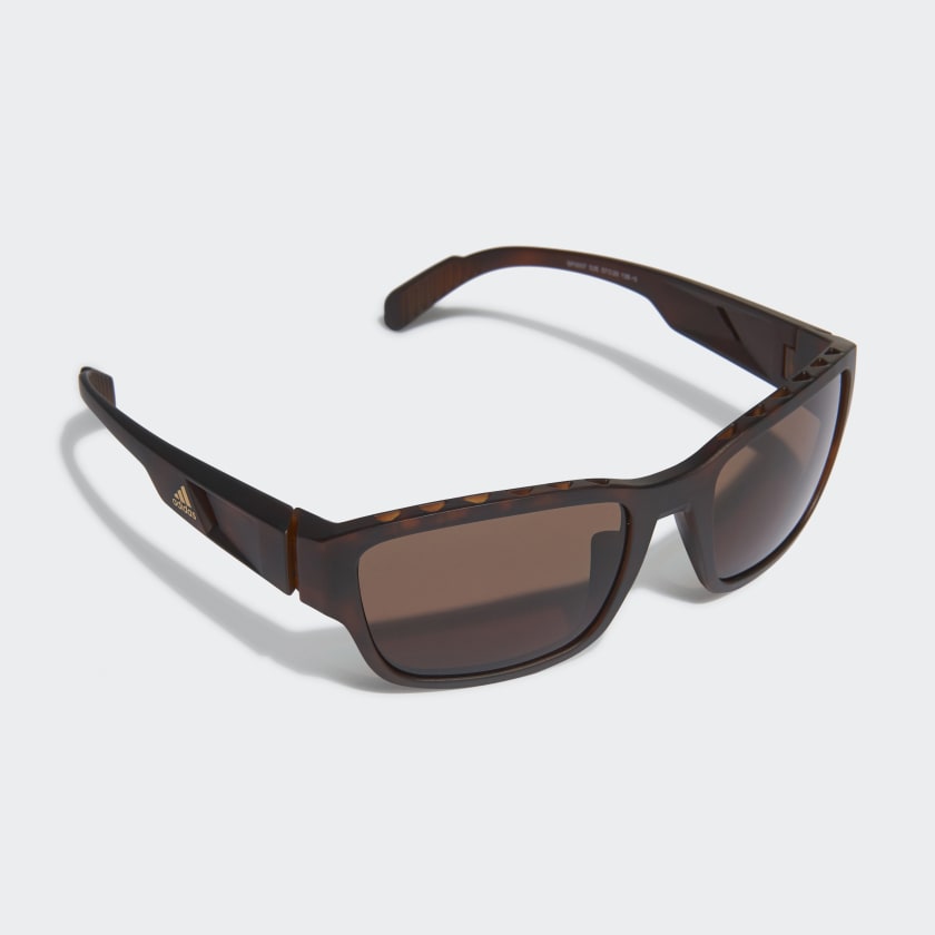 Rectangular frame sunglasses in shiny transparent injection