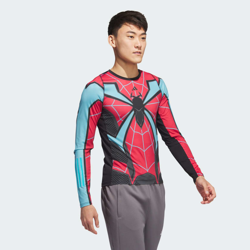 Spider-man Superhero All Over Compression Long Sleeve T-Shirt