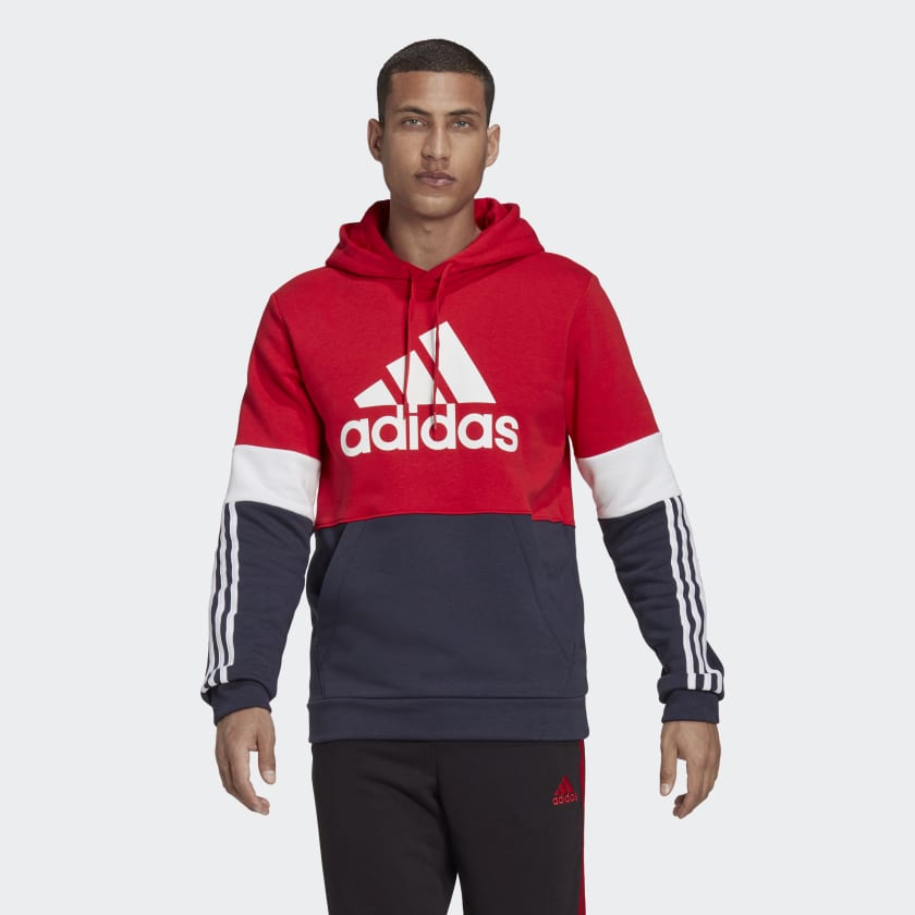 adidas Essentials Fleece Colorblock Sweatshirt - Red | | US