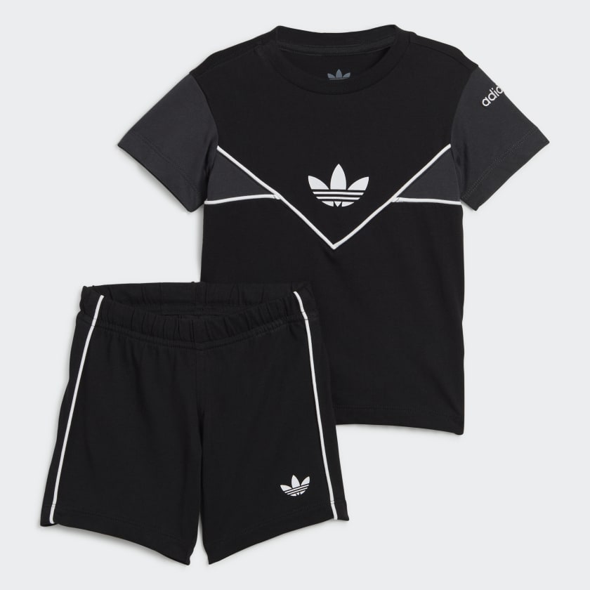 adidas Adicolor Shorts and Tee Set - Black | Free Delivery | adidas UK