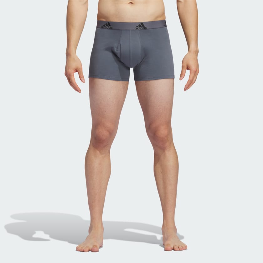 Adidas Men s Stretch Cotton 3 Pack Trunk Onix Grey Black Grey XXL