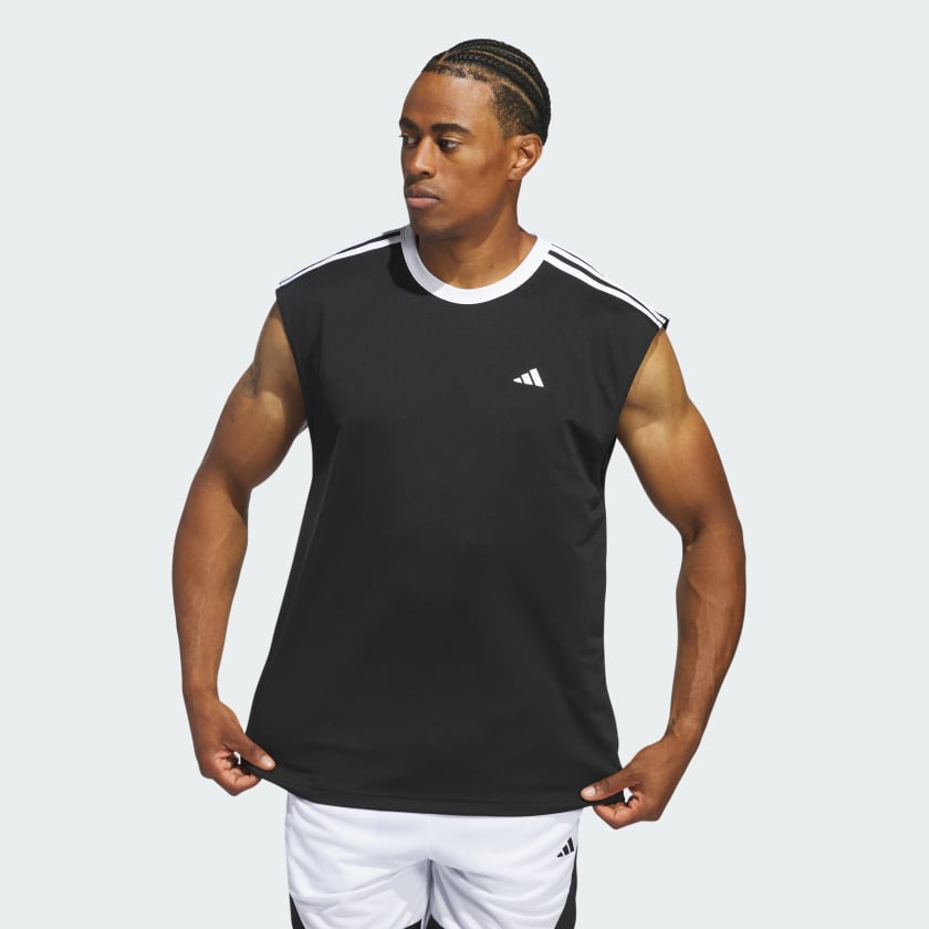 Polo Sin Mangas Basketball All World Negro adidas adidas Peru