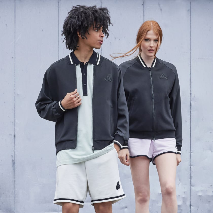 adidas Printed Bomber Jacket Gender Neutral Black adidas New Zealand