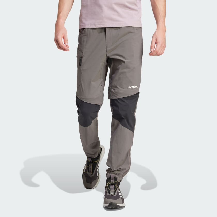 adidas Terrex Utilitas Hiking Zip-Off Pants - Brown, Men's Hiking
