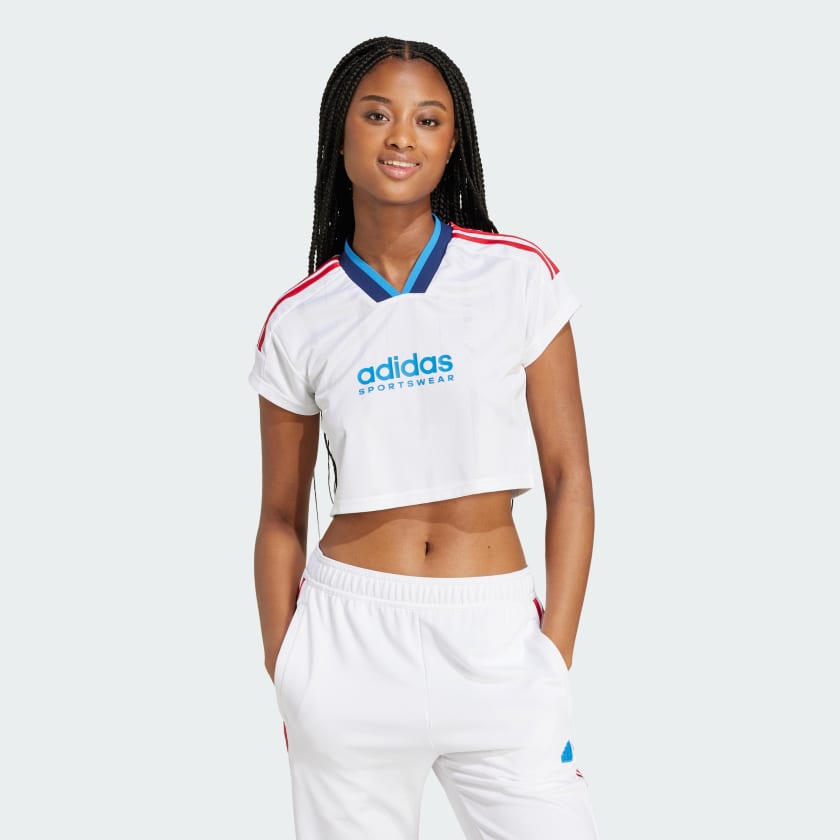 adidas Tiro Cut 3 Stripes Crop Jersey White adidas Malaysia