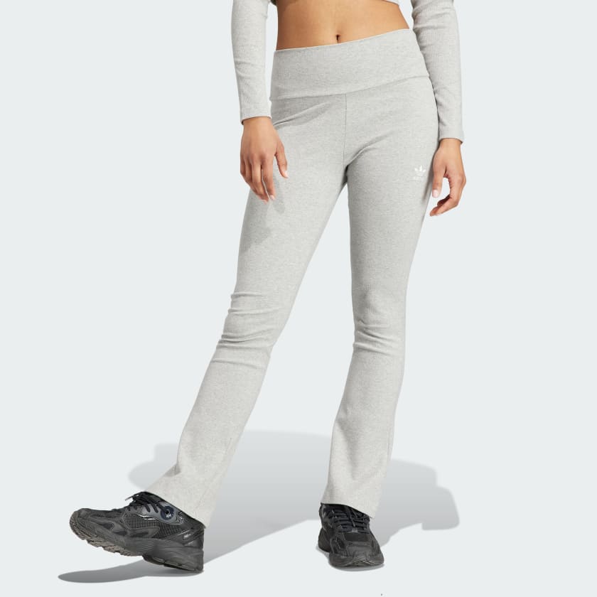 adidas Essentials Rib Flared Pants - Grey | Women's Lifestyle | adidas US