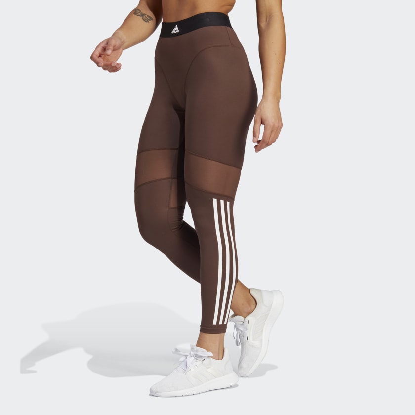 Legging 7/8 Hyperglam 3-Stripes - Marrom adidas