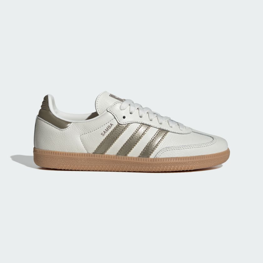 Adidas originals womens sambarose trainer white / gold metallic deals