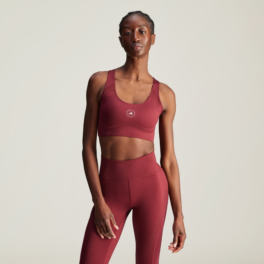 adidas by Stella McCartney TruePurpose Power Impact Training Medium-Support  Bra - Burgundy | Free Shipping with adiClub | adidas US
