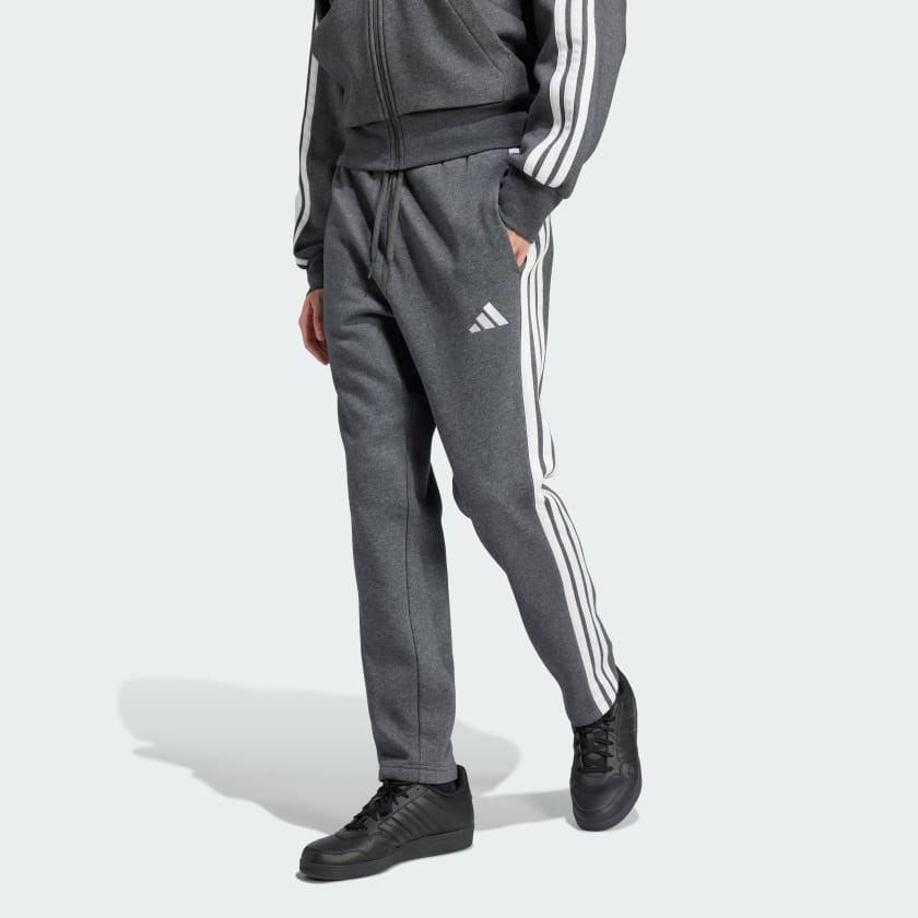 adidas Essentials 3-Stripes Open Hem Fleece Pants - Grey | Free Shipping  with adiClub | adidas US