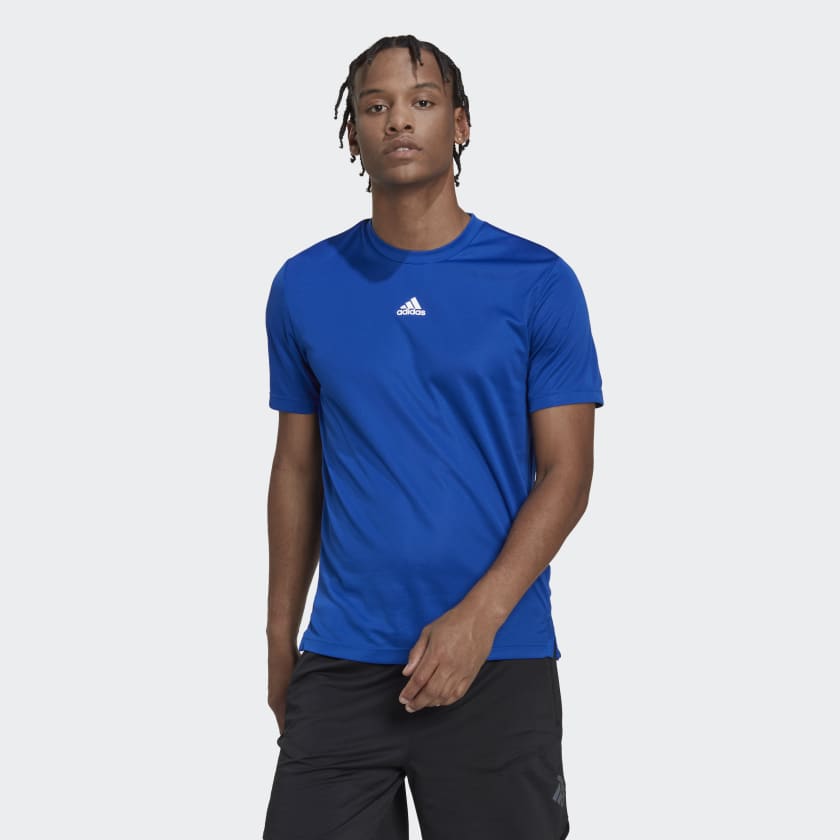adidas AEROREADY HIIT Back 3Stripes Training Tee Blue adidas