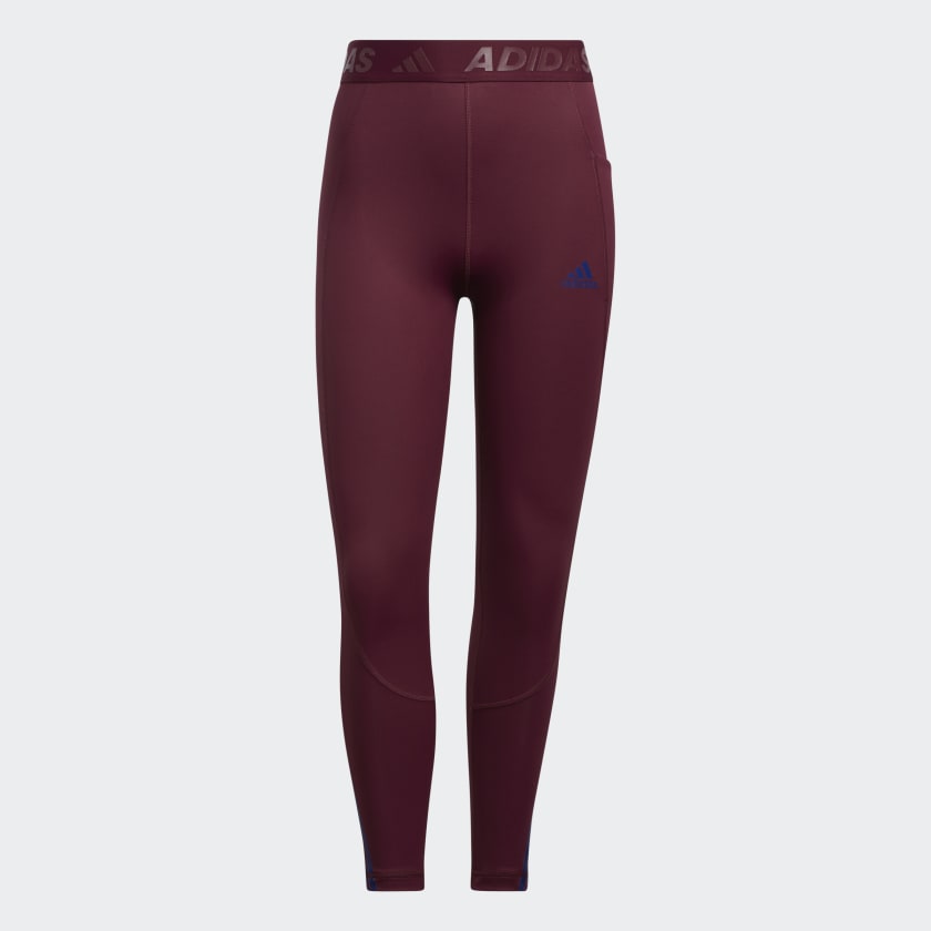 adidas Techfit 3 Stripes Long Gym Leggings Burgundy adidas Thailand