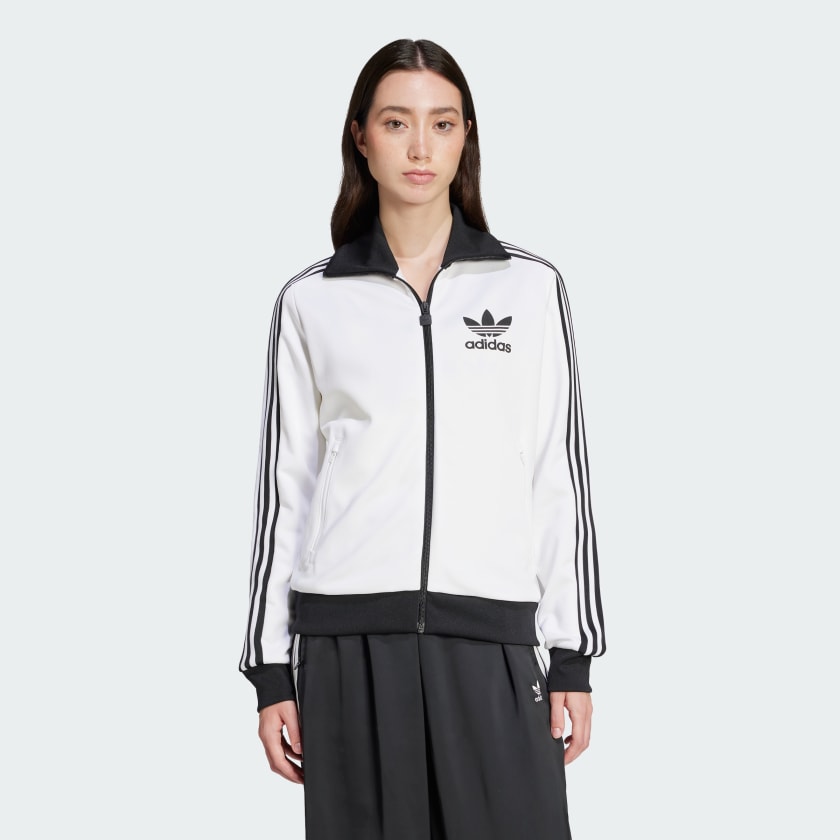Adidas beckenbauer track top white discount