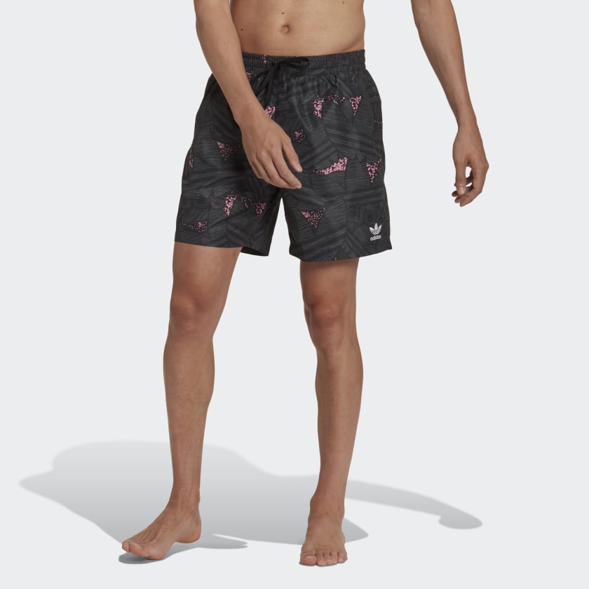 adidas Rekive Allover Print Swim Shorts - Black | Men's Lifestyle ...