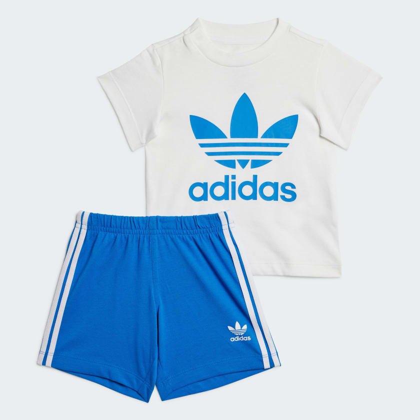 adidas Trefoil Shorts Tee Set - White