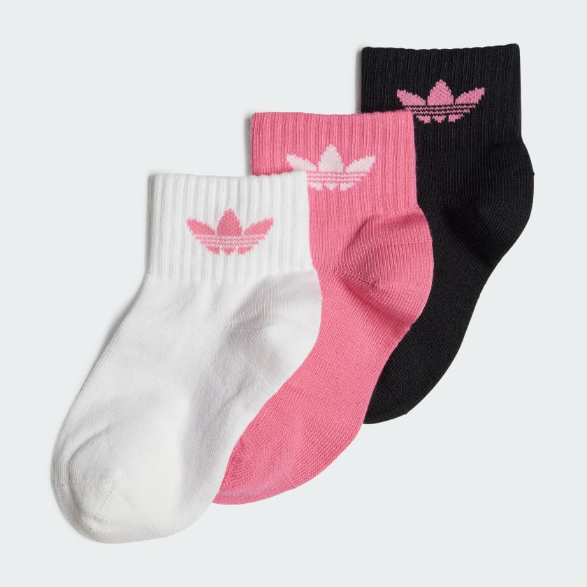 adidas Mid Ankle Socks 3 Pairs Kids Pink adidas Thailand