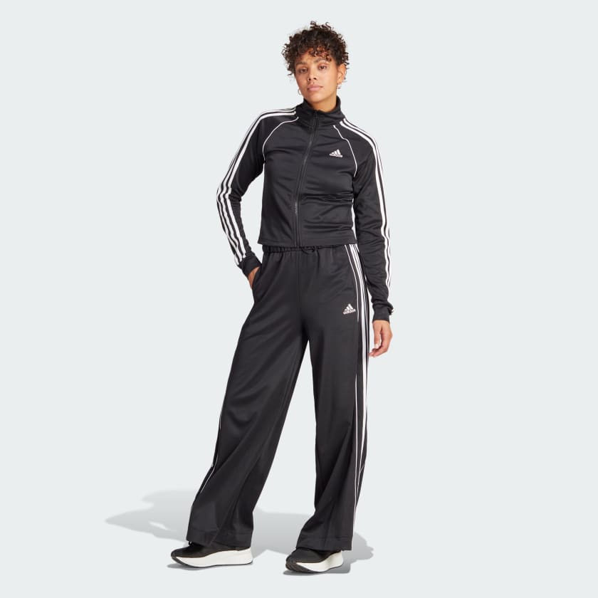Adidas Women Black/ white striped lightweight tracksuit II size S-2xl  Hz2476