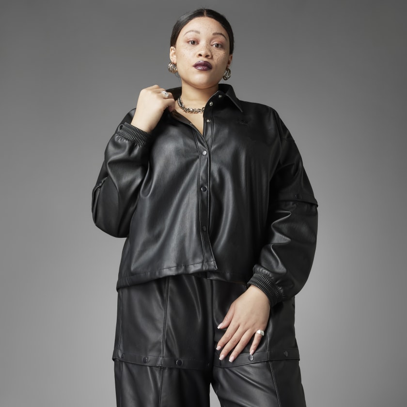 adidas Always Original Faux Leather Track Jacket (Plus Size) - Black | adidas India