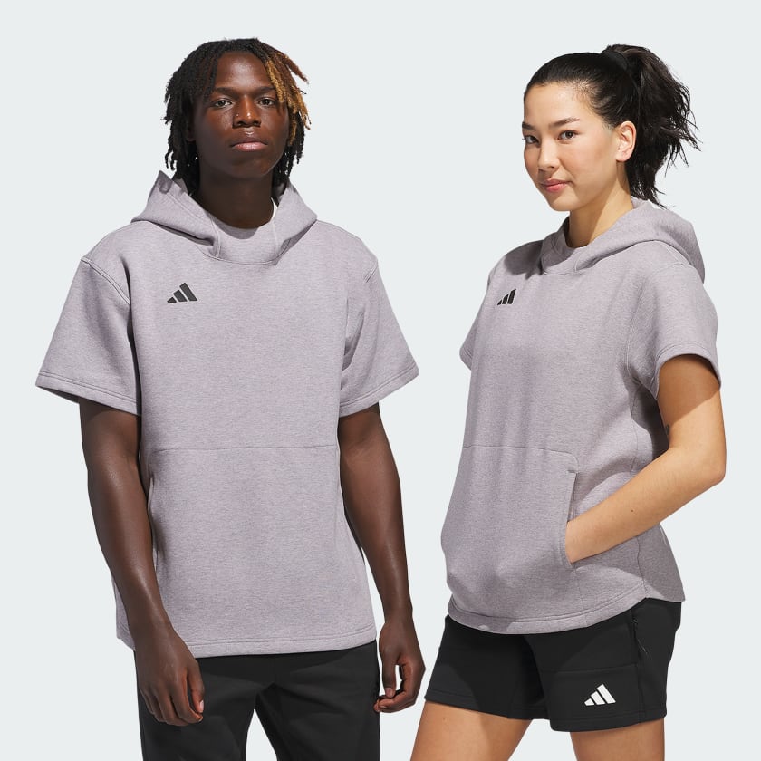 adidas Dugout Short Sleeve Hoodie Gender Neutral Grey Free Shipping with adiClub adidas US