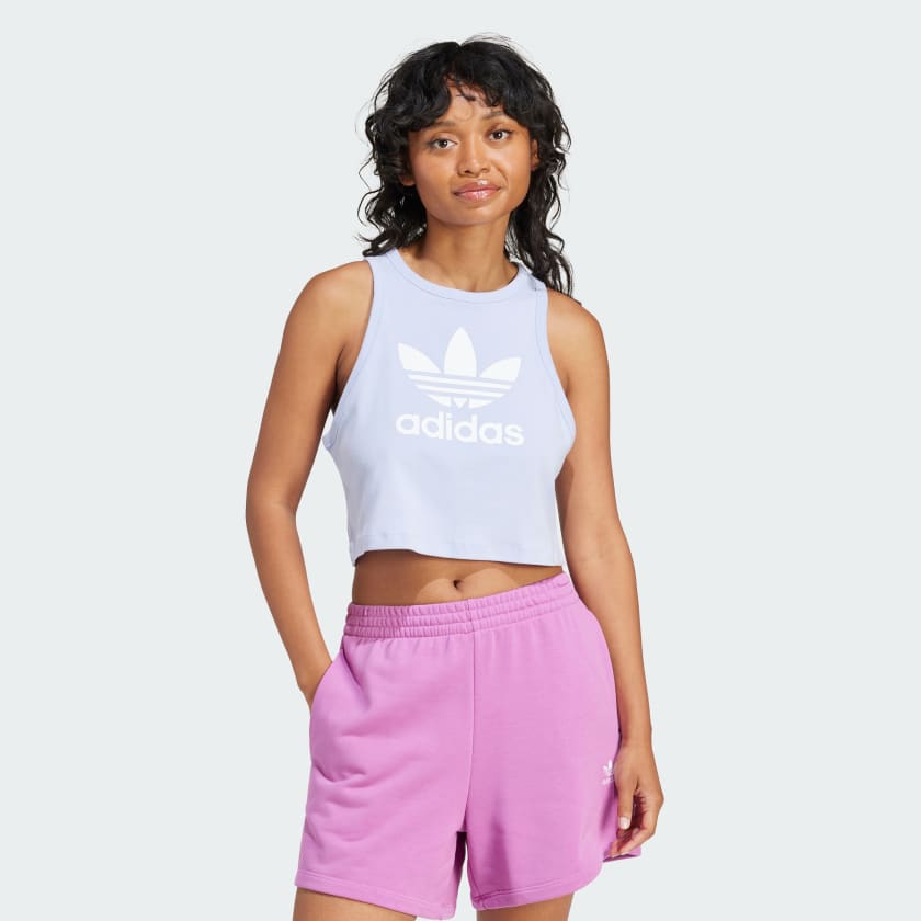 Adidas trefoil cropped tank top hotsell