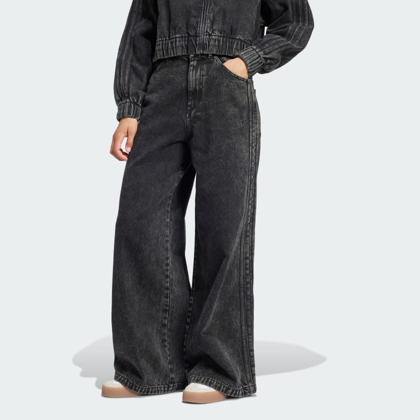 adidas Premium Essentials Wide Leg Denim Pants Black Free Shipping with adiClub adidas Canada