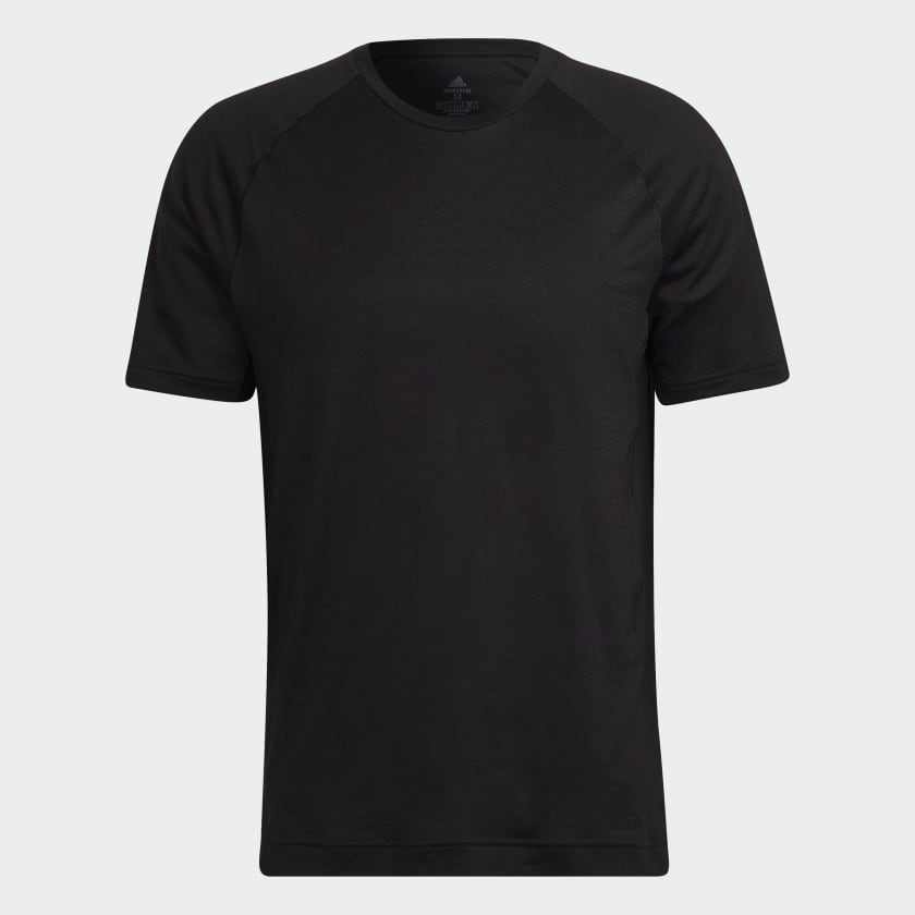 adidas Training Yoga studio cut out detail t-shirt in black