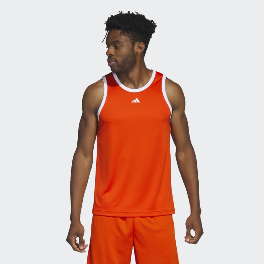 adidas Legends Basketball 3-Stripes Tank Top - Orange | Basketball | adidas