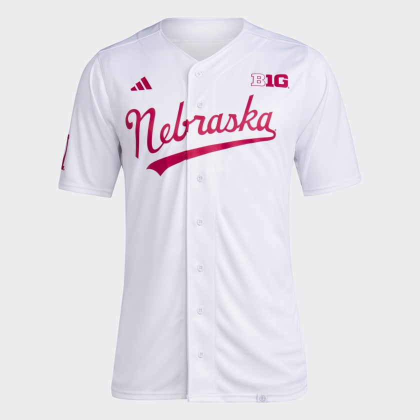 adidas Nebraska Baseball Jersey - White | Men's Baseball | adidas US