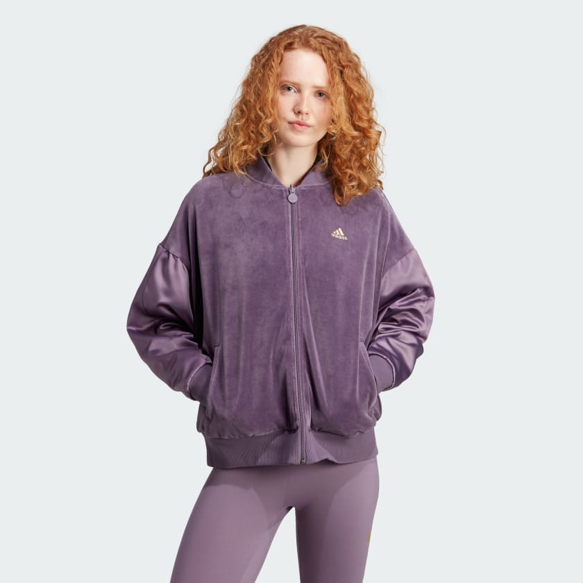 adidas Embossed Monogram Reversible Jacket Purple adidas T rkiye