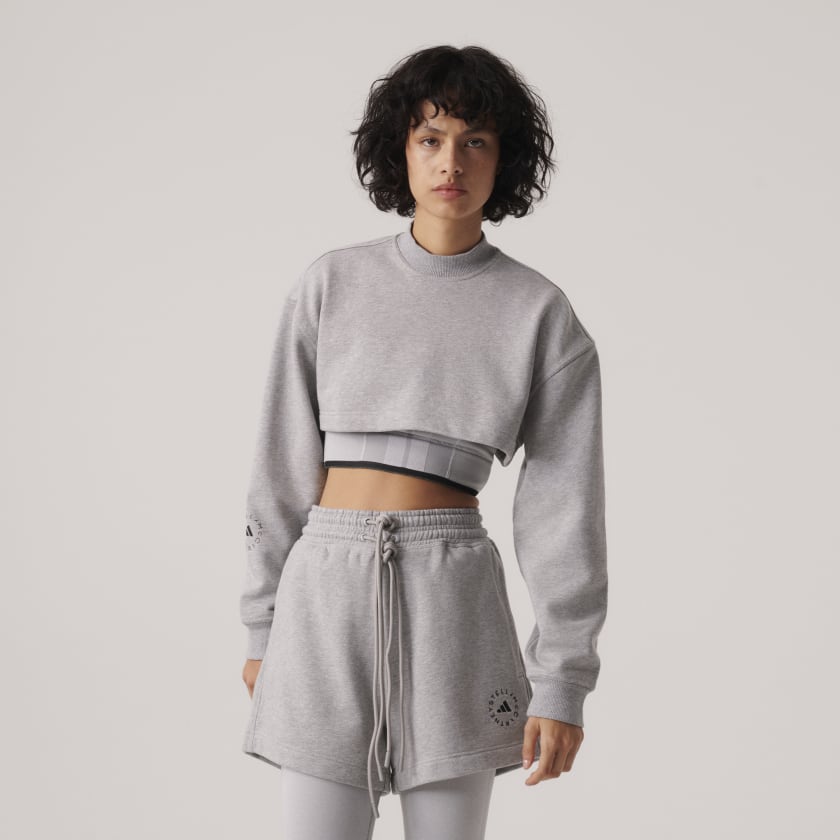 Moletinho Cropped adidas by Stella McCartney - Cinza adidas | adidas Brasil