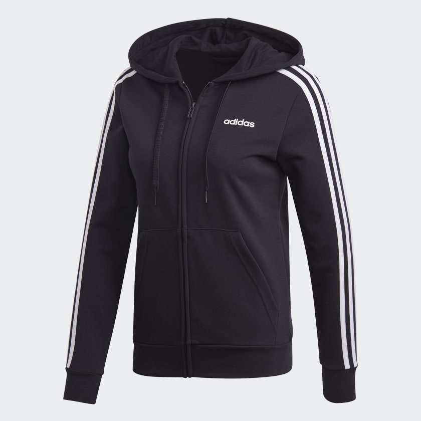 adidas Essentials 3 Stripes Hoodie Black adidas Thailand