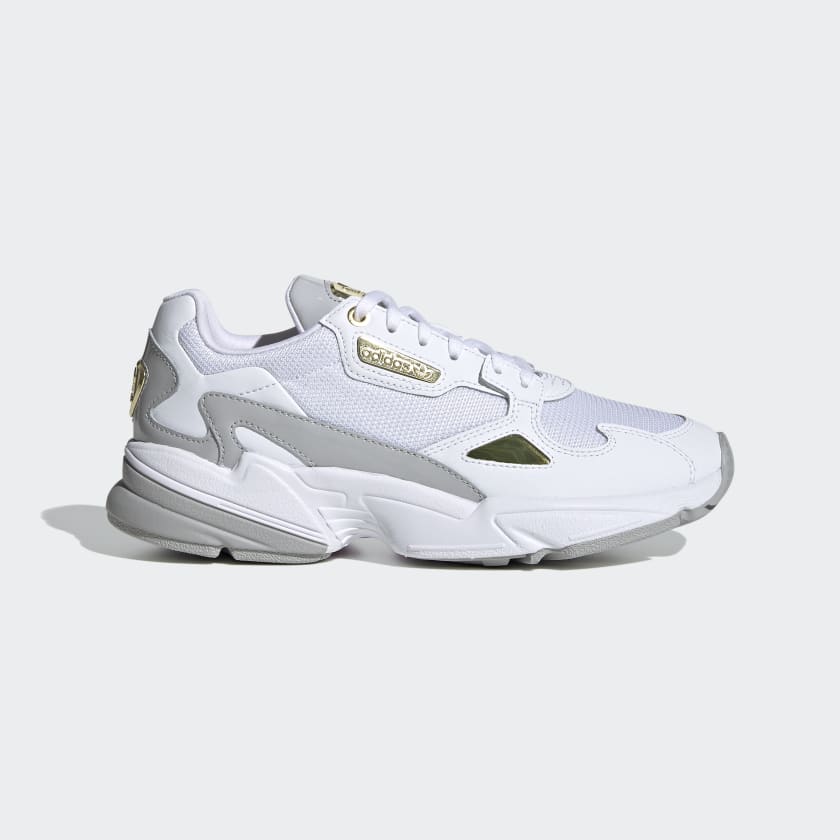 Adidas originals white new arrivals and navy falcon sneakers