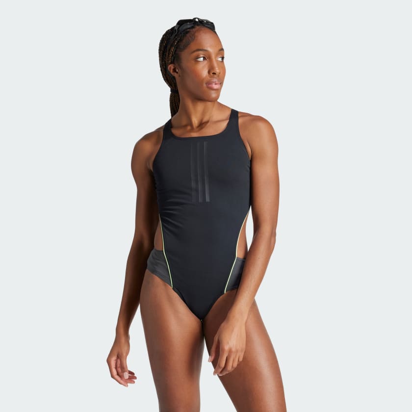 adidas Extra Long Life 3 Stripes Swimsuit Black adidas Ireland